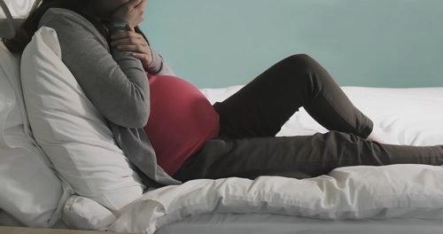 upset pregnant woman
