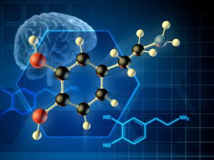 illustration of brain and brain chemistry