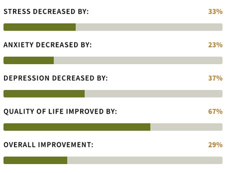 Client improvement statistics for depression, anxiety, and move